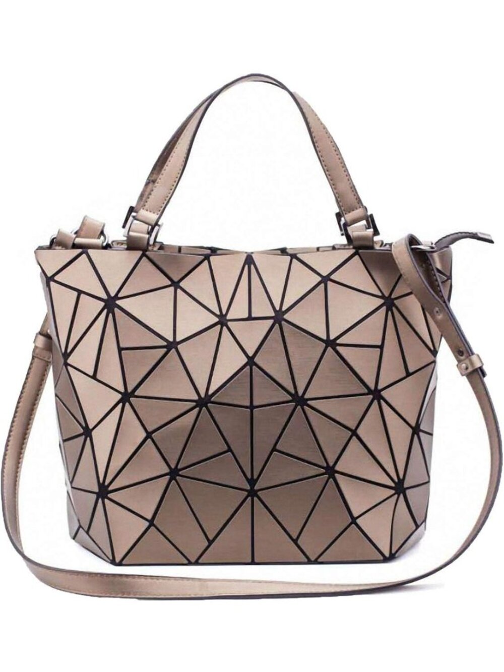 Chic Geometric Lattice Tote Handbag for Women | Stylish Matte Shoulder Purse